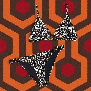 NEW Somedays Lovin Y2K Baby Pink Animal Leopard Print Bikini Set — LARGE